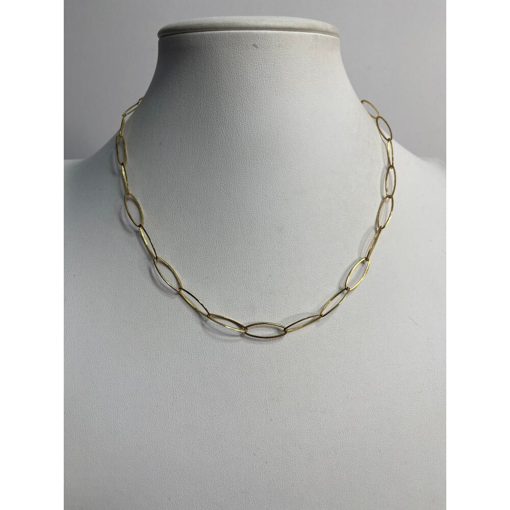 Gold tone chunky link  necklace chain petite narrow modern trendy jewelry